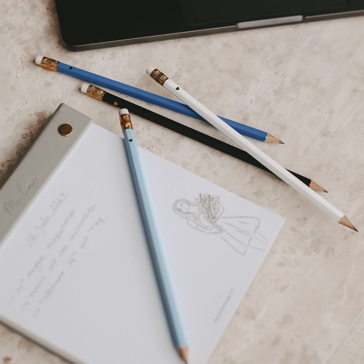 Bleistift 4er Set in blau